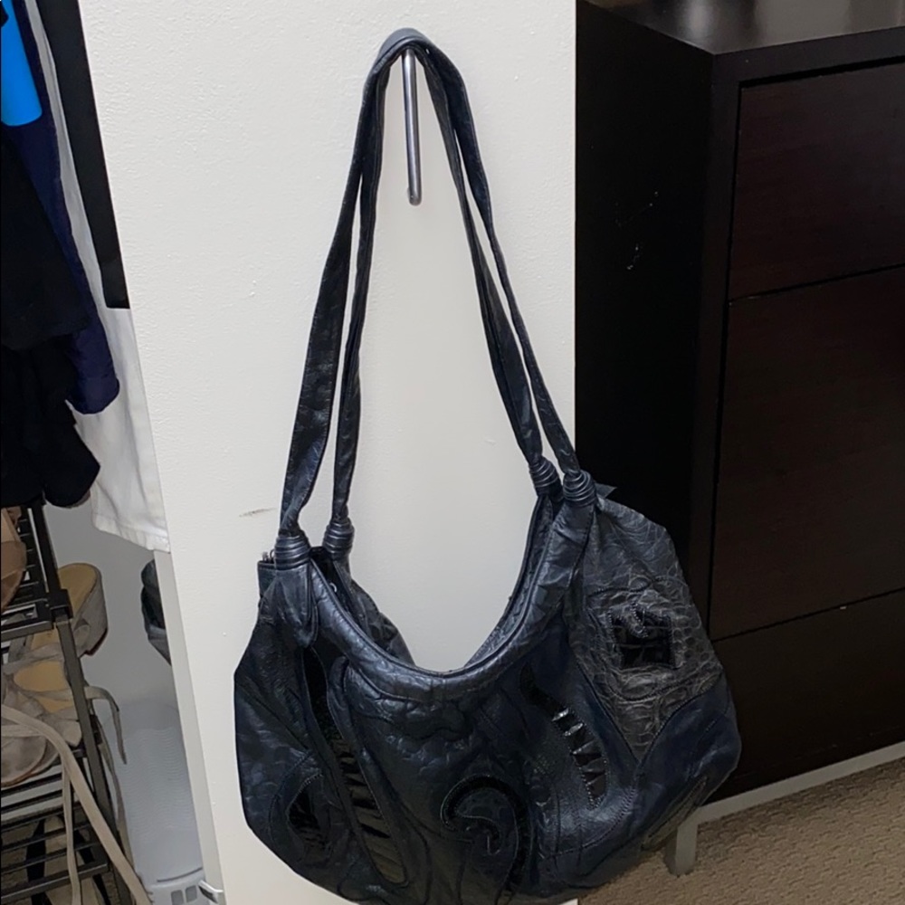 Hobo bag vintage black shoulder bag